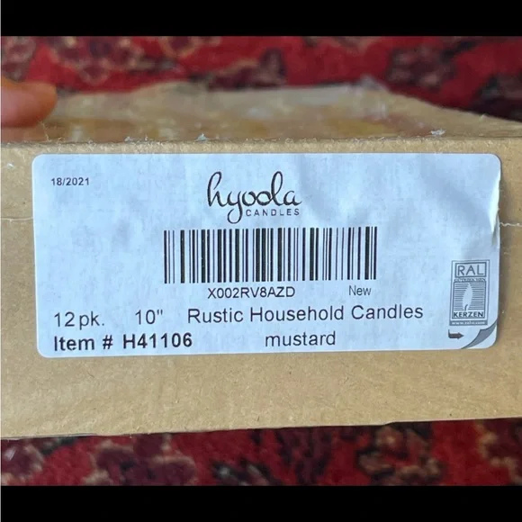 HYOOLA Natural Beeswax European Candles 12 Pk. of 10” Tapers Mustard Unscented - Picture 2 of 3